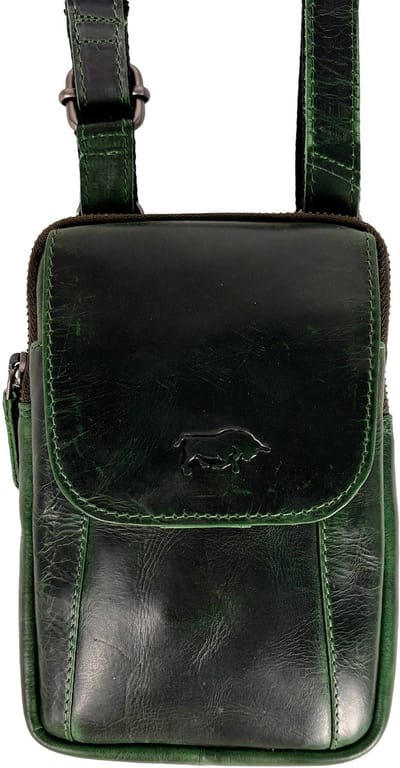 Festivaltasje groen - Riemtasje van leer - Crossbody & heuptasje - Stijlvol en compact - Arrigo