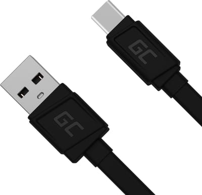 Usb - Usb-C Green Cell Gcmatte Kabel, 25 Cm, Snel Opladen Ultra Charge, Qc 3.0