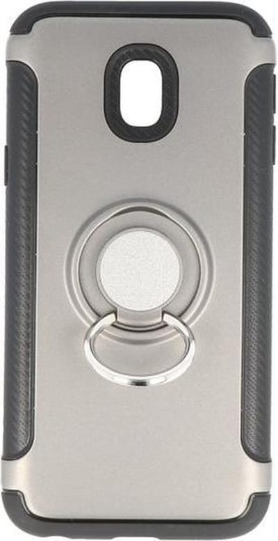 BestCases - Samsung Galaxy J3 2017 Pantser TPU hoesje met Ringhouder Zwart