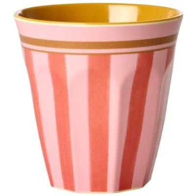 Rice melamine beker met strepen, roze, 250 ml