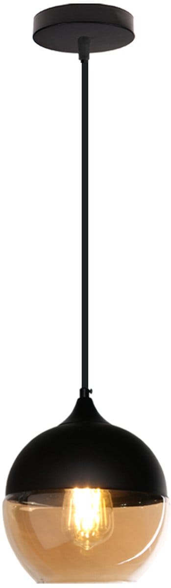 Hanglamp Woonkamer Industriële E27 Glas Kroonluchter Modern Plafondlamp Slaapkamer 20cm Amber