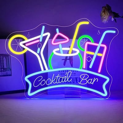 Allecto - Neonbord - Led-opschrift - Moderne wanddecoratie - Cocktail