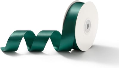 Satin lint van 25 mm x 23 m in dennen groen voor cadeauverpakking, decoratie en ambachtelijke projecten