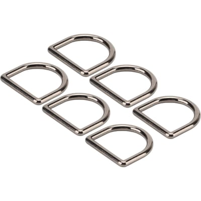 60 pièces Anneaux en D Argent Noir Forme Semicirculaire Sans bavures Soudure sans couture Alliage de zinc Matériel pour Artisanat DIY pour Portefeuille gray