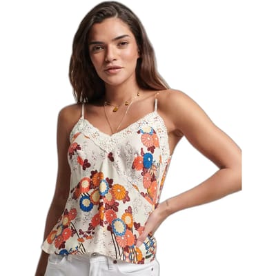 Superdry Vintage Cami Mouwloze Blouse Beige 2XS Vrouw