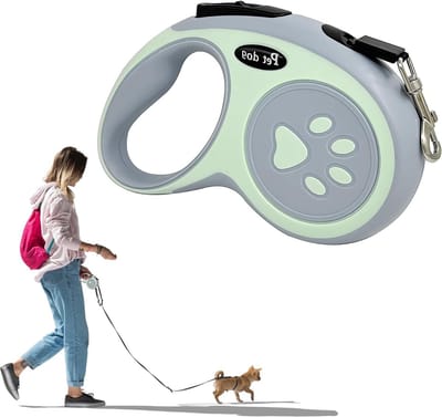 Verstelbare Hondenlijn van 5 meter, 360° Draaibaar, Flexibele Leash met Antislip Handvat en Snelle Remknop, Geschikt voor Kleine, Middelgrote en Grote Honden