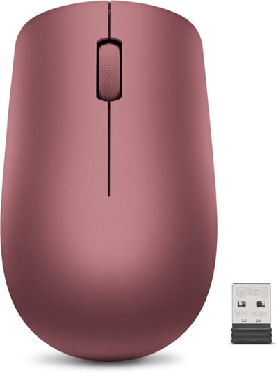 Lenovo 530 Wireless Mouse - mouse - 2.4 GHz - Cherry Red - Muis - Optisch - 3 knoppen - Rood