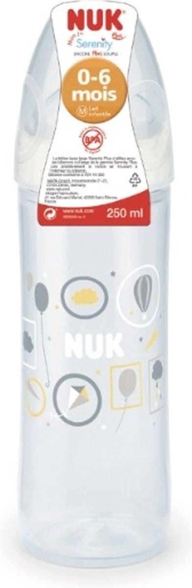 NUK Serenity Plus | Ballonnen | Fles | 0-6 maanden | 250 ml | speen maat: M | 0-6 maanden