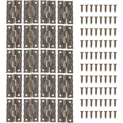 20 Set Antieke Decoratieve Scharnieren Zinklegering Vintage Doosscharnieren Sieradendoos Hardware voor Houten