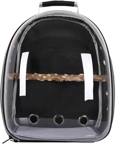 Dailygoods- Vogeldrager Lichtgewicht - Transparante Rugzak - Ademend - Huisdier/ Vogelhabitat - Ruimtecapsule - Oxford Doek - 32 x 26 x 41 cm - Vogeltas