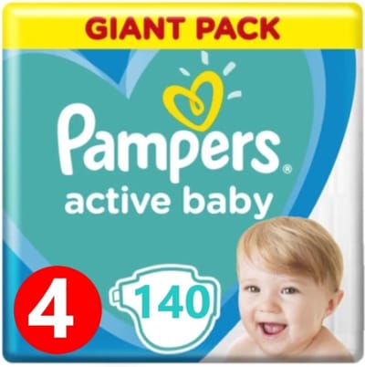 Pampers active baby Luiers maat 4 (9-14 kg) - 140 stuks (2 x 70)