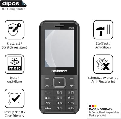 dipos – 2x Matte Pantserfolie geschikt voor Karbonn KX24 | 9H Screenprotector