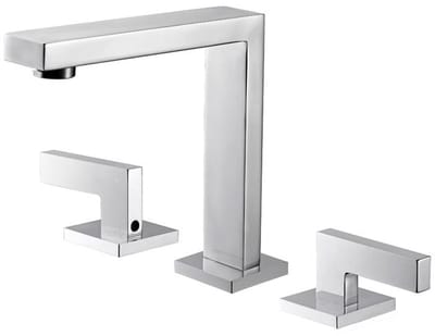 Hudor Wastafelkraan Chroom - Driegats Wastafelmengkraan Verchroomd Messing - Enipée Collectie Klassiek Design - 302