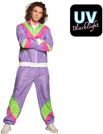 Boland - Trainingspak Retro dude paars (XXL) - Volwassenen - - 80's & 90's - Disco