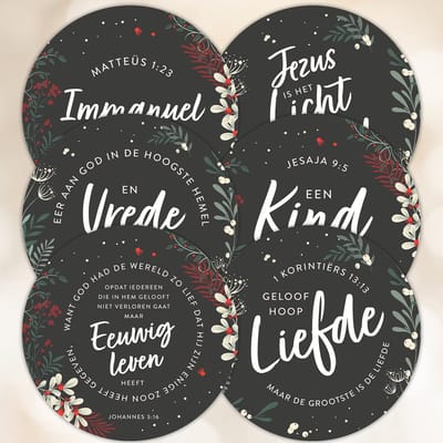 Voordeel kerstkaarten - rond - serie 5 - MajesticAlly