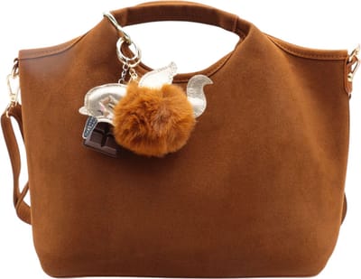 Flora&Co - Handtas - Suede look - magneetsluiting - camel