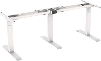 Worktrainer - Updesk Meet - Hoogte 58 - 123 cm - Breedte 168,5 - 274 cm - Corner - Elektrische Zit-Sta Vergadertafel - Hoekbureau - Wit Frame