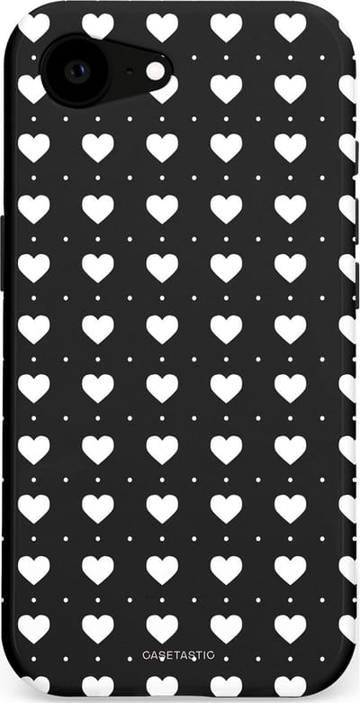Casetastic Hoesje Geschikt voor Apple iPhone 16e Magsafe - Stijlvolle Beschermende Duo-layer Case - Stipjes en Hartjes