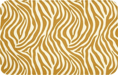 Badmat 80x50 cm - Antislip - Zebra - Klassiek - Oker - Geel - Badmatten voor badkamer - Badkamermat - Douchemat - Badkamer mat