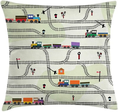ABAKUHAUS Trein-kussenhoes – 60x60 cm – aan beide zijden bedrukt – paars