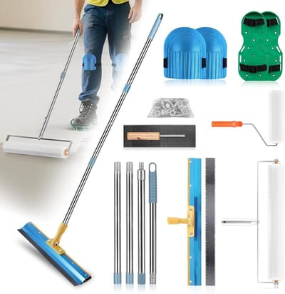 6-delige vloercoatingset met ontluchtingsroller, nagelschoenen en accessoires voor professioneel gebruik, ideaal voor egalisatiemassa en vloerafwerking