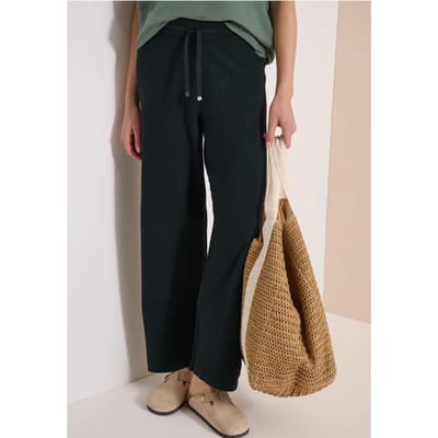 Gebreide broek met wijde pijpen in Loose Fit