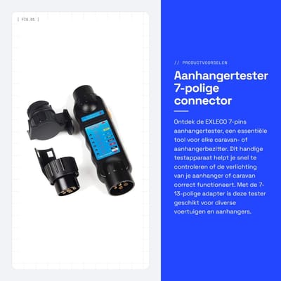 Dailygoods - Aanhangertester - 7-polige connector - Betrouwbare controle - 12V - Aanhangerverlichting - Eenvoudig in gebruik - Geschikt voor caravan e...