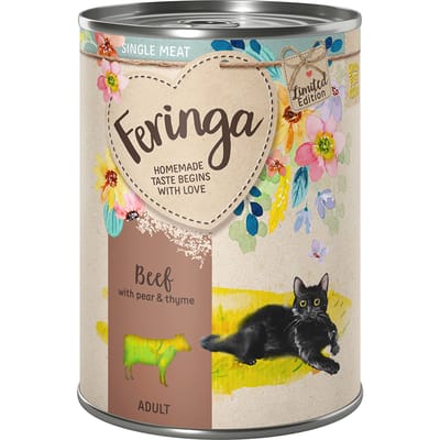Limited Edition: Feringa Single Meat Voorjaarsmenu Rund met Peer Kattenvoer 6 x 410 g