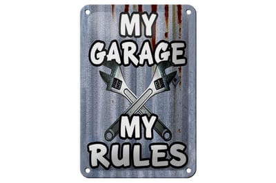 Blechschild Vintage 12x18cm my Garage my rules