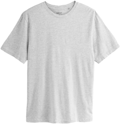 Next - Heren - Onmisbaar katoenen T-shirt met ronde hals en standaard pasvorm - Grijs