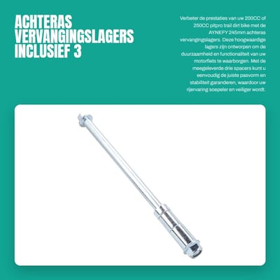 Dailygoods- Wiellagers 245Mm Vervangingsset - Achteras - Vooras - Geschikt voor 200CC/250CC PIT PRO Trail Dirt Bike - Inclusief 3 Spacers