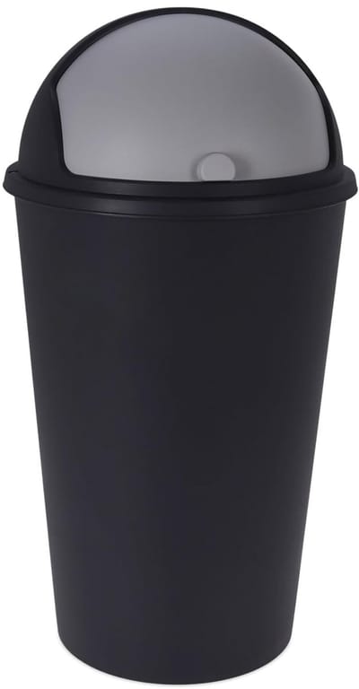XL Recycling Afvalemmer met Schuifdeksel - Ronde, Zwarte Vuilnisemmer, 25L