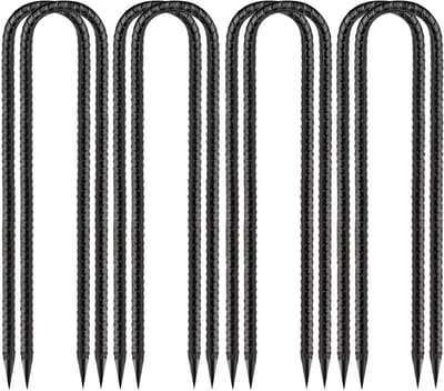 Dailygoods- Grondanker U-vormig 30 cm - 8 stuks - Verzinkt Staal - Tentnagels - Grondpennen - Sterk en scherp - Tentharing
