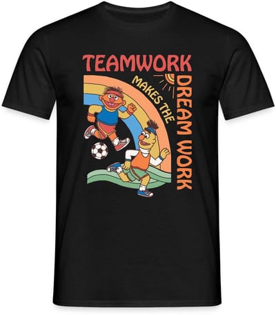 Sesamstraat Ernie En Bert Teamwork T-Shirt Heren