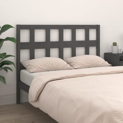 vidaXL - Hoofdbord - 165,5x4x100 - cm - massief - grenenhout - grijs