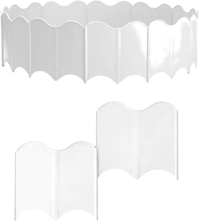 20 Stuks Flexibele Tuinrand voor Landschapsarchitectuur - Plastic Decoratie voor Tuinen, Binnenplaatsen en Parken (Wit)