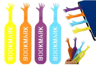 4x Boekenlegger In Vorm Van Een Hand I Bladwijzer I Bookmark Hand I Grappige Boekenleggers I 4 Verschillende Kleuren