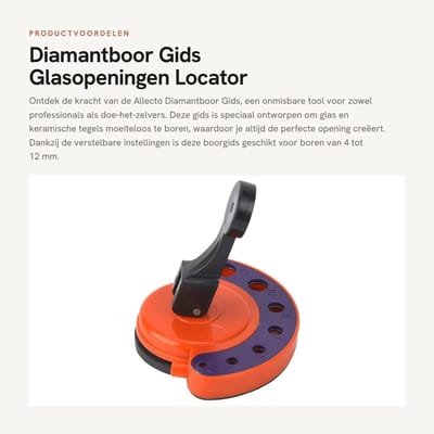 Dailygoods- Diamantboor Set - Verstelbare Gids - Vacuüm Basis - Keramische Tegels - Glas - Marmer - Hoogwaardige Kwaliteit - Boorgids