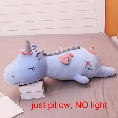60-125cm Gigantische Schattige Gloeiende LED Licht Eenhoorn Pluche Speelgoed Schattig Lichtgevend Dier Kussen Gevuld Poppen voor Kinderen Kinderen Cadeaus 60cm