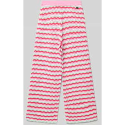 Wide leg broek van stof in gehaakte look