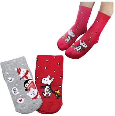 Happy Warme dikke Kerstsokken set-Youhomy sokken Maat 35-38 Rood - Hoge kwaliteit en kriebelt niet- 2 paar dikke wintersokken -Vrolijke kerstprint Rood - Kerstsokken dames, meisje, heren, jongens - Kerst - Kerstcadeau