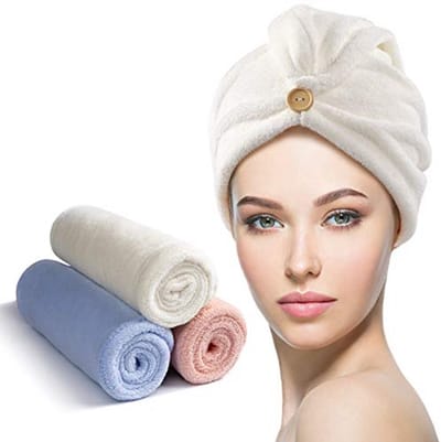3 Pack haardrogende microvezel haarhanddoeken voor krullend haar - Sneldrogende haarwraps voor vrouwen en meisjes