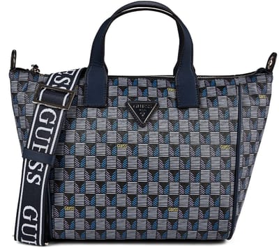 GUESS schoudertas Follie Small Tote Bag Blue Logo veelkleurig