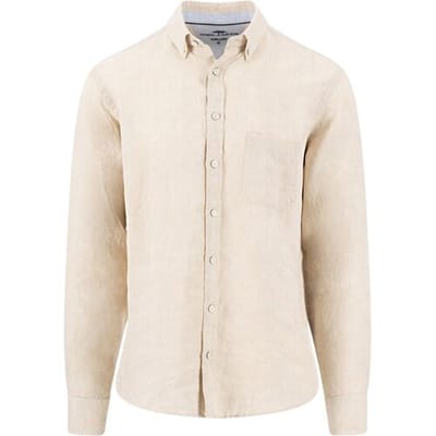 Fynch-Hatton Overhemd Premium Solid Linnen Button-Down Zand / male