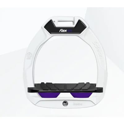 Veiligheidsstijgbeugels Ruitersport Schuin Grip Wit/Zwart/Paarse Kinderen Flex-On Safe-On
