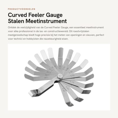 Dailygoods- Feeler Gauge Roestvrij Staal - Kloofgrootte Meten - Inspectietool - Metrische Liniaal - 0,05-1,00 mm - Hoge Precisie - Voelermeter
