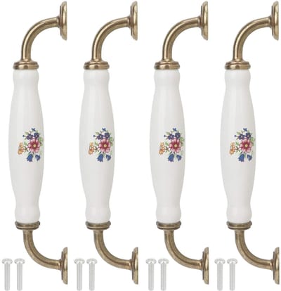 Dailygoods- Kastdeurgreep Keramiek - Deurgreep 160 mm - Handgreep 4 Sets - Meubelkast Trek - Schuifdeur Greep - Gewicht 475 g