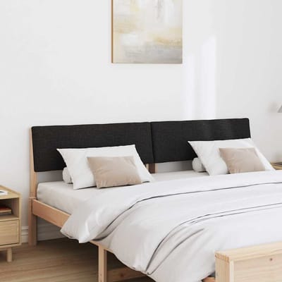 vidaXL - Gestoffeerd - hoofdbord - Zwart - 200 - cm - Massief - grenenhout