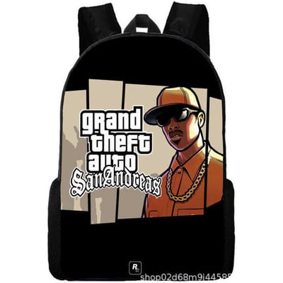 Grand Theft Auto Grand Theft Auto Perifere Animatie Rugzak Schooltassen voor Mannen en Vrouwen standard