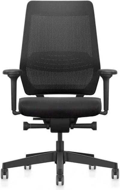 Ergonomische Bureaustoel Interstuhl JOYCEis3 NPR 1813 - Rugleuning Netbespanning - Zitting Gestoffeerd Era Zwart - 4D Armleggers - Frame Zwart